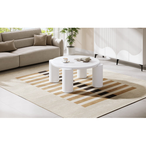 Moderner Couchtisch in Weiss – klar & ruhig