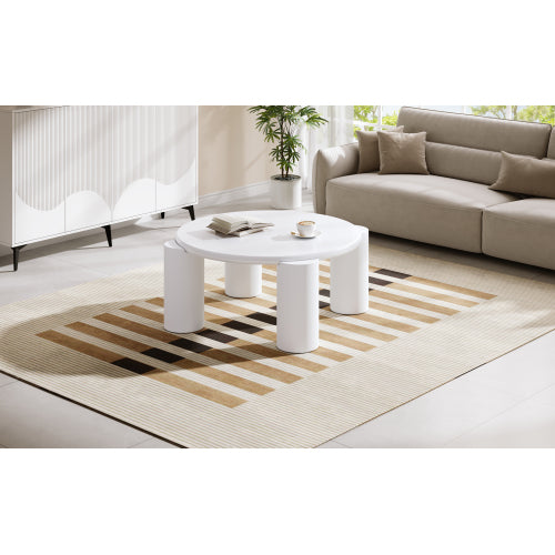 Moderner Couchtisch in Weiss – klar & ruhig