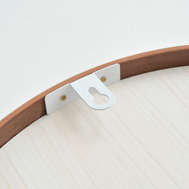 Runder Holz-Wandspiegel in Walnuss-Optik