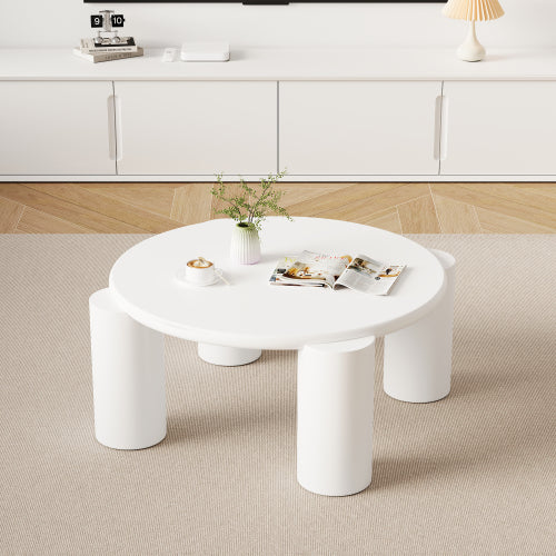 Moderner Couchtisch in Weiss – klar & ruhig
